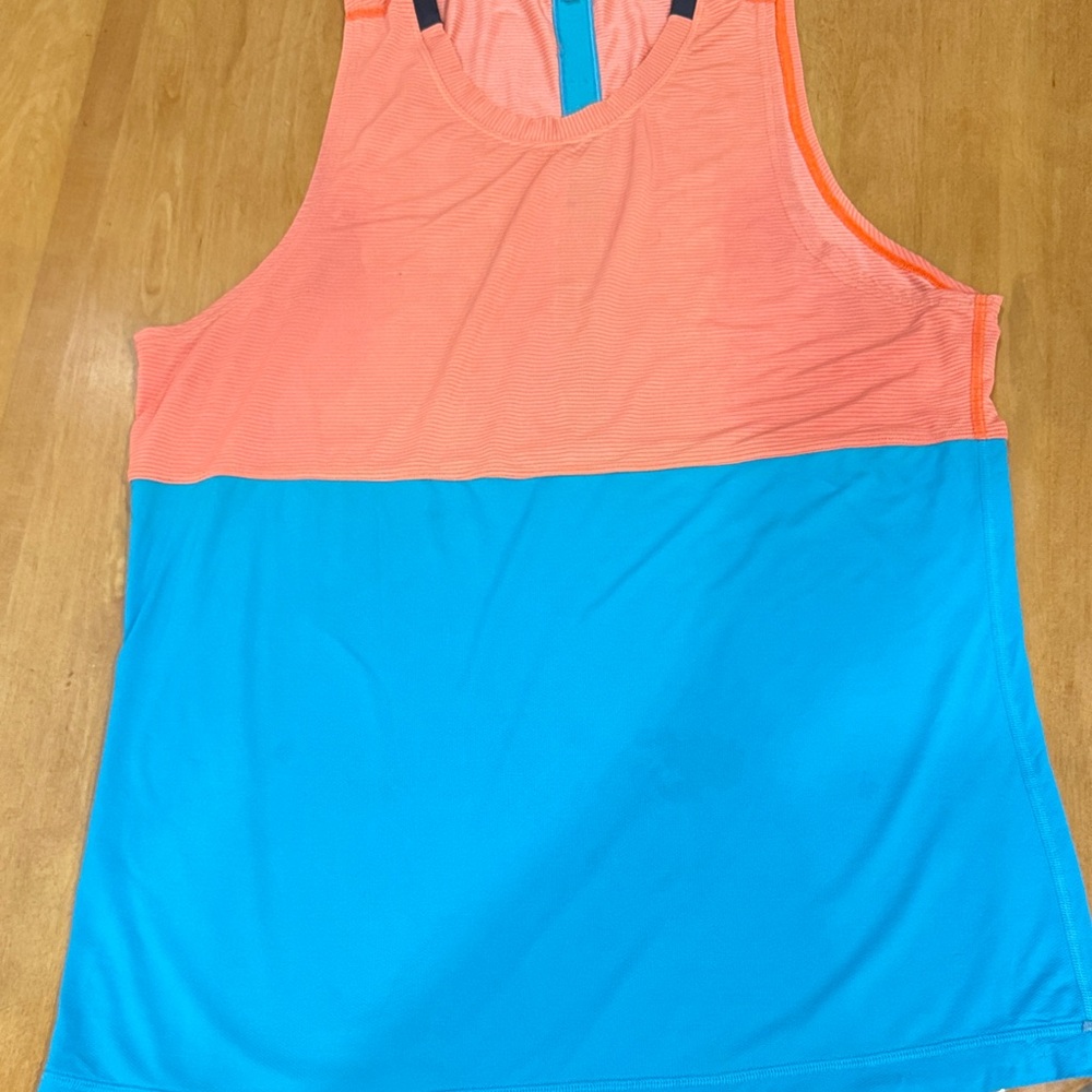 lululemon athletica Coral and Blue Tank Top